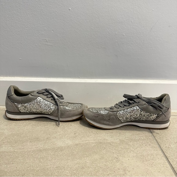 ALDO Glitter Silver Grey Sneakers size US 7.5 EUR 38 UL 5 - Picture 3 of 5